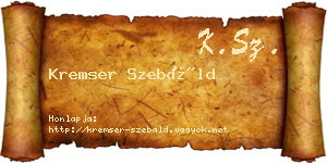 Kremser Szebáld névjegykártya
